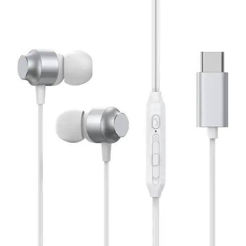 Casti Stereo Joyroom JR-EC06, USB-C, Microfon, Difuzor Dinamic Hi-Fi 10mm (Argintiu)