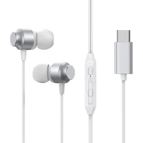 Casti Stereo Joyroom JR-EC06, USB-C, Microfon, Difuzor Dinamic Hi-Fi 10mm (Argintiu)