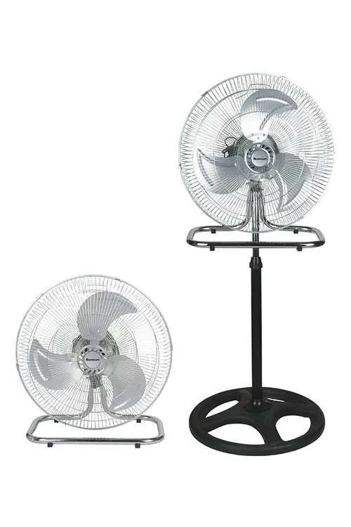 Ventilator de podea 3-in-1 Ravanson WT-7046, 80 W, 3 viteze, 45 cm, Oscilatie (Crom/Negru)