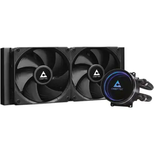 Cooler CPU Chieftec Iceberg 240 Dark, 2 x 120mm, 500 - 2200 RPM, iluminare RGB (Negru)