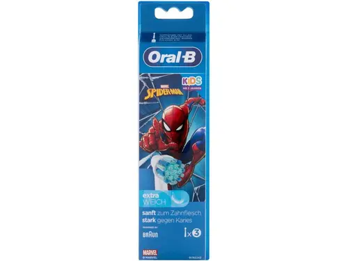 Set 3 rezerve periute copii Oral-B, SPIDERMAN