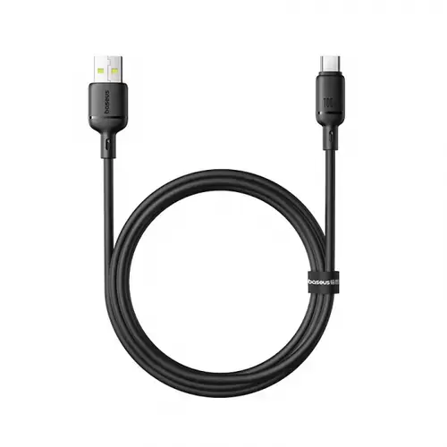 Cablu de Date si Incarcare Baseus Silky P10377703113-00, 100W, 1m, USB-A la USB-C (Negru)