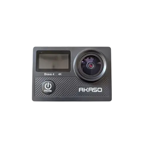 Camera video de actiune AKASO® BRAVE 4, UltraHD 4K/30FPS/20MP, Giroscop/EIS, Unghi Reglabil 170°, Waterproof, Doua Baterii 1050mAh, USB-C, Zoom Digital 5X, Time Lapse, Telecomanda 2.4G, Kit Accesorii Inclus (Negru)