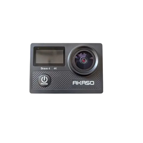 Camera video de actiune AKASO® BRAVE 4, UltraHD 4K/30FPS/20MP, Giroscop/EIS, Unghi Reglabil 170°, Waterproof, Doua Baterii 1050mAh, USB-C, Zoom Digital 5X, Time Lapse, Telecomanda 2.4G, Kit Accesorii Inclus (Negru)