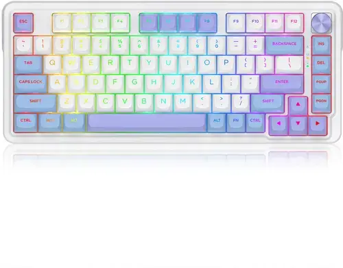 Tastatura Gaming Mecanica Redragon UCAL MAX K673WBP-RGB-MAX, USB, Bluetooth, Wireless 2.4GHz (Alb)