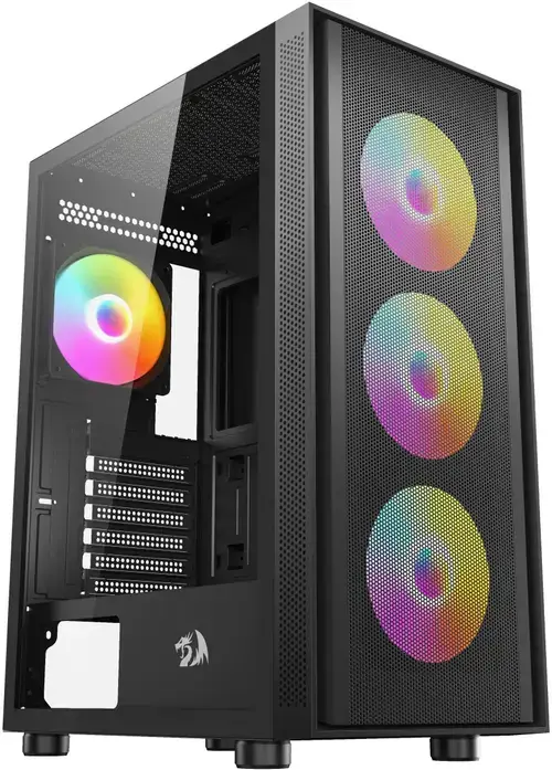 Carcasa PC Redragon Spark GC-621-4F, Midi Tower, ATX, RGB (Negru)