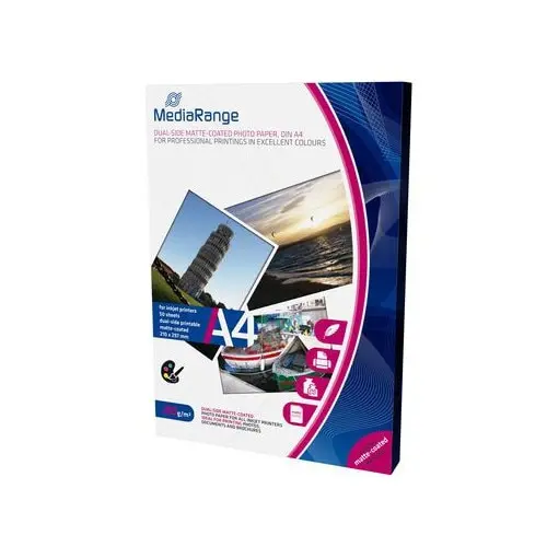 Hartie Foto MediaRange InkJet, mata dual-side, A4, 50 coli, 250g