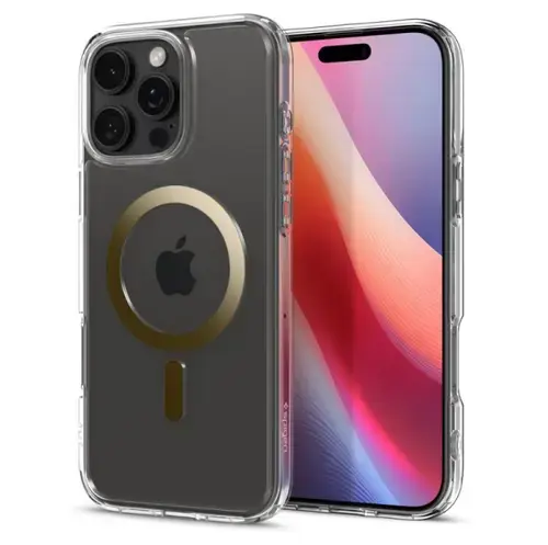 Husa MagSafe pentru Apple iPhone 16 Pro Max, Spigen, Ultra Hybrid, Aurie