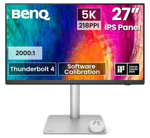 Monitor IPS LED BenQ 27inch PD2730S, 5120 x 2880, HDMI, DisplayPort, Boxe, Pivot (Argintiu)