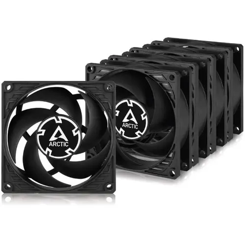Set 5 ventilatoare Arctic P8 Silent, 1600 rpm, 80mm (Negru)
