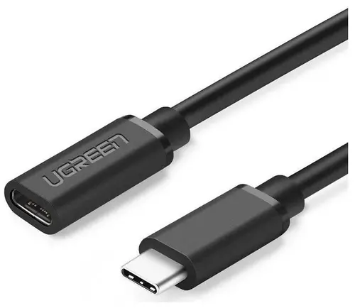 Cablu USB Type-C Ugreen prelungitor, ED008 USB Type-C (T) la USB Type-C (M), 0.5m (Negru)