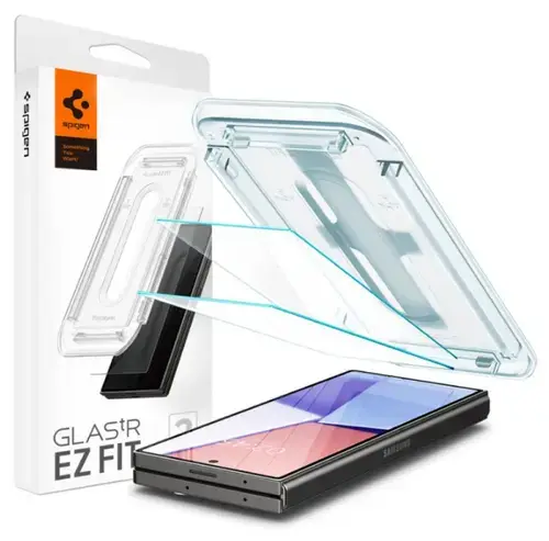 Folie de protectie Ecran Spigen EZ FIT pentru Samsung Galaxy Z Fold6, Sticla Securizata, Full Glue, Set 2 bucati, 2.5D, Ecran Exterior AGL07969