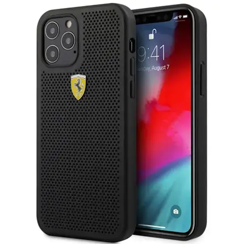 Husa Protectie Spate Ferrari On Track FESPEHCP12MBK pentru iPhone 12/12 Pro (Negru)