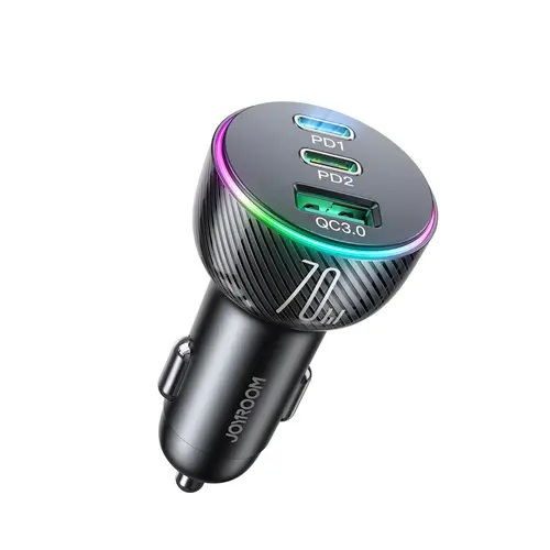 Incarcator Auto Joyroom JR-CL26, 70W, 4.8A, 1 x USB-A - 2 x USB-C, Negru
