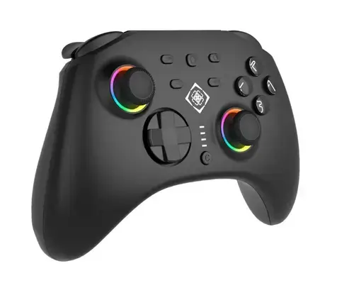 Controller Wireless Deltaco GAM-198 pentru Nintendo Switch 2, RGB (Negru)