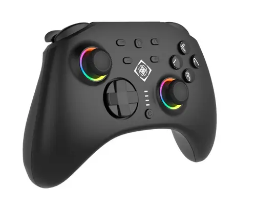 Controller Wireless Deltaco GAM-198 pentru Nintendo Switch 2, RGB (Negru)