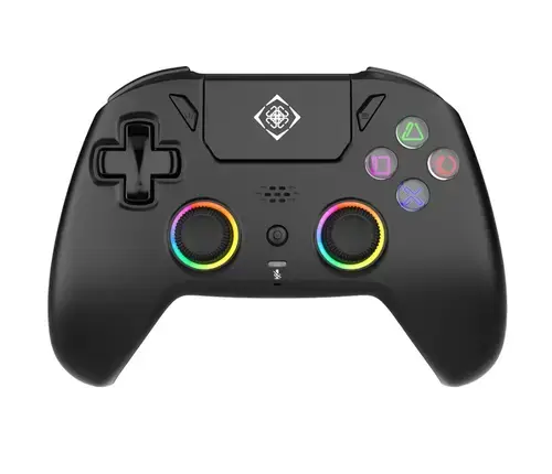 Controller Wireless Deltaco GAM-189, Pentru PS5, RGB (Negru)