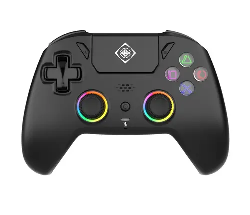 Controller Wireless Deltaco GAM-189, Pentru PS5, RGB (Negru)