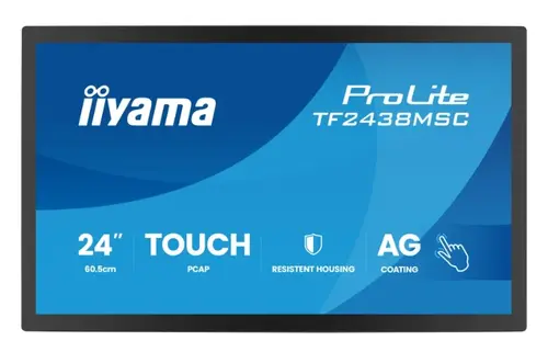 Monitor IPS LED Iiyama 23.8inch TF2438MSC-B2, Full HD (1920 x 1080), HDMI, DisplayPort, Touchscreen, 120 Hz, 5 ms (Negru)