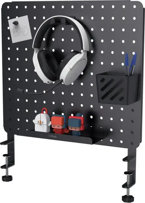 Perete organizatoric de birou Trust GXT724, Metalic pentru depozitare accesorii (Negru)