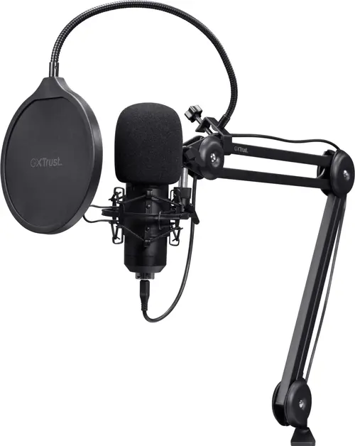 Microfon trust GXT 270 Emita II+, USB Type-C, Cardioid, Brat reglabil (Negru)