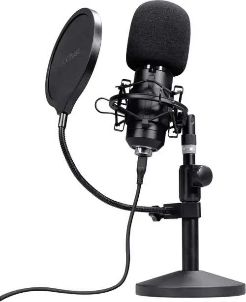Microfon Trust GXT269 Emita II, Cardiod, USB-C, Stativ, Pop Protector (Negru)