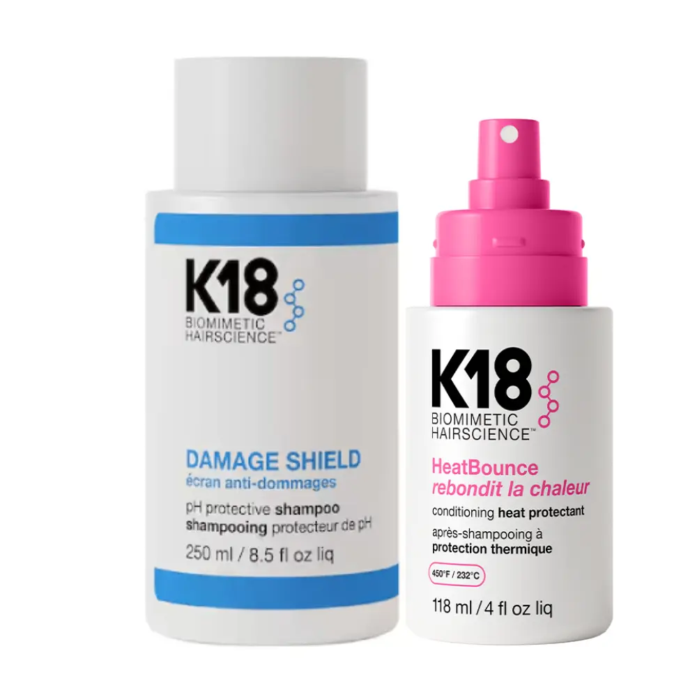 Set sampon si leave-in spray K18 Damage Shield pH si HeatBounce Duo 250+118ml