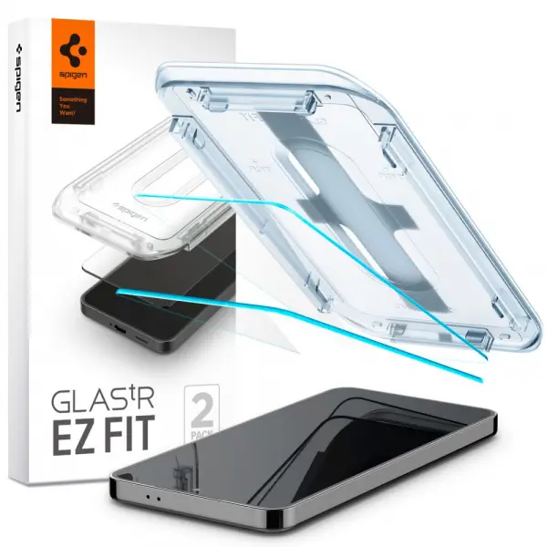 Folie de protectie Ecran Spigen GlastR EZ FIT pentru Samsung Galaxy S25 S931 / S24 S921, Sticla Securizata, Full Glue, Set 2 bucati  AGL07440