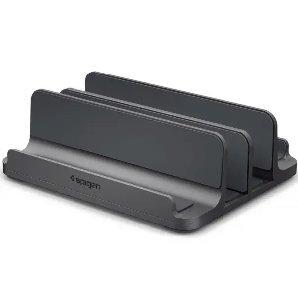 Suport Vertical Spigen LD208S4 Two pentru Laptop cu grosime 14mm - 27mm, Gri  AMP10640