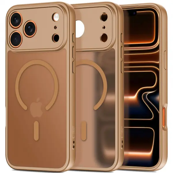 Husa MagSafe pentru Apple iPhone 17 Pro Max, Tech-Protect, BasicMag, Maro Mata