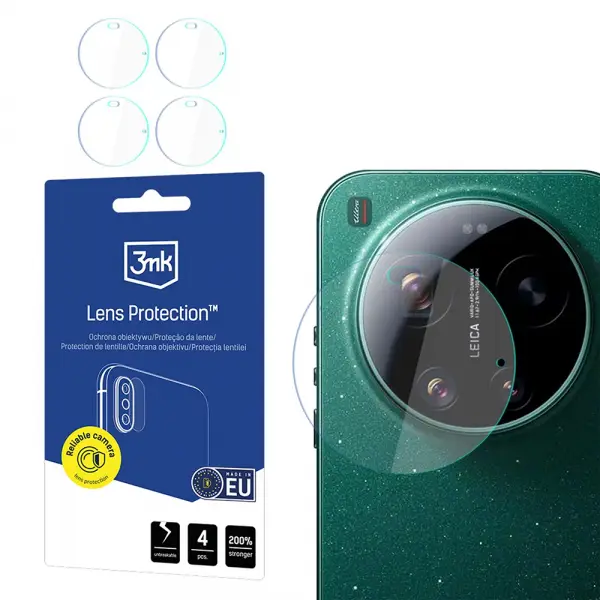 Folie de protectie Camera Spate 3MK Protection pentru Xiaomi 17 Ultra, Sticla Flexibila, Set 4 bucati, Transparenta