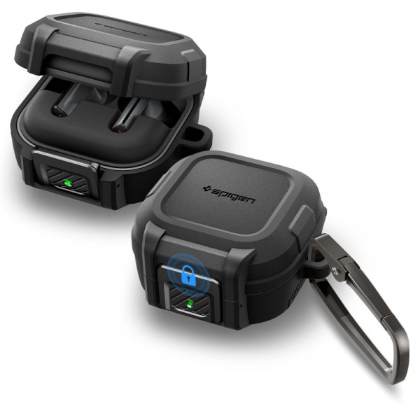 Husa Spigen Lock Fit pentru Samsung Galaxy Buds4 / Buds4 Pro, Neagra Mata ACS11202