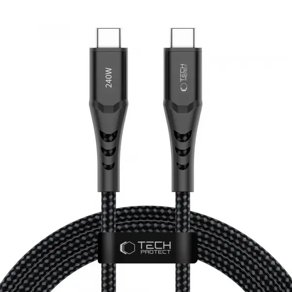 Cablu Date si Incarcare USB-C - USB-C Tech-Protect UB11T Ultraboost, 240W, 2m, Negru
