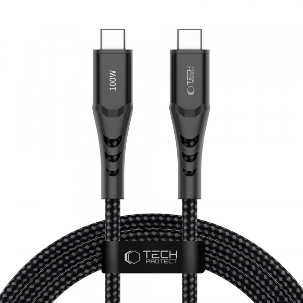 Cablu Date si Incarcare USB-C - USB-C Tech-Protect UB11T Ultraboost, 100W, 2m, Negru