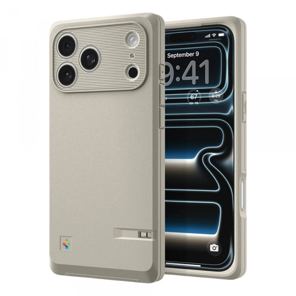 Husa MagSafe pentru Apple iPhone 17 Pro, Spigen, Classic LS, Crem