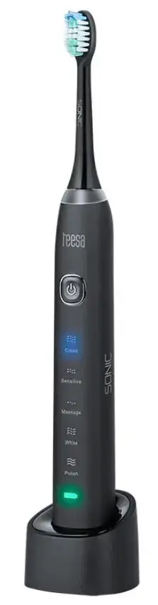 Periuta de dinti electrica Teesa Sonic TSA8015, 31.000 pulsatii/min, Cronometru 2 min, 5 Moduri functionare, 2 Capete, Trusa de calatorie (Negru)