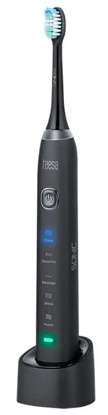 Periuta de dinti electrica Teesa Sonic TSA8015, 31.000 pulsatii/min, Cronometru 2 min, 5 Moduri functionare, 2 Capete, Trusa de calatorie (Negru)