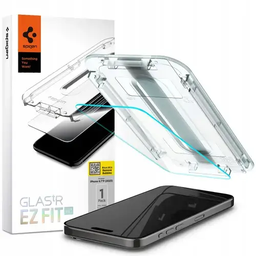 Folie protectie iPhone 15 Pro, Spigen, Transparent