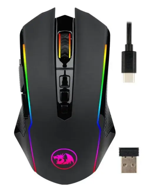 Mouse gaming wireless Redragon Ranger Lite, iluminare RGB (Negru)