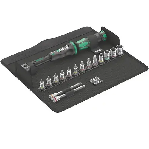 Cheie dinamometrica cu tubulare si biti, 16 piese, 290mm, 1/4inch, 2.5-25 Nm, Wera Bicycle Set Torque 1