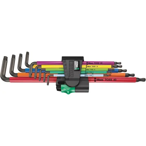 Set chei imbus TORX multicolore cu bila, WERA Torx L-Key, T8-T40 9 piese