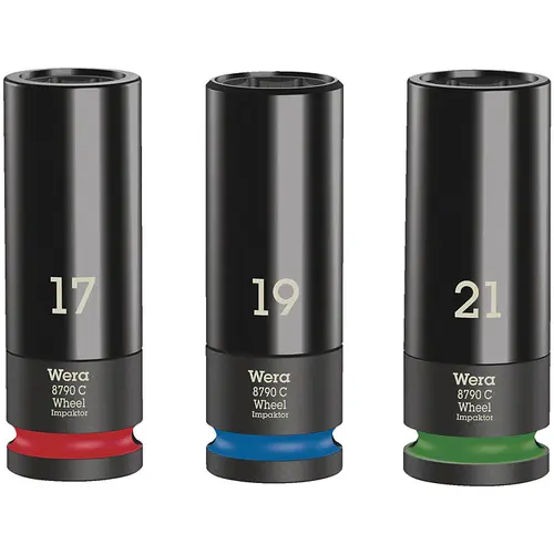 Set tubulare de impact, hexagonal, 1/2 inch, 3 bucati, Wera Wheel Impaktor C