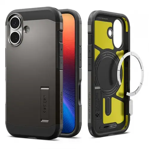 Husa MagSafe pentru Apple iPhone 17, Spigen, Tough Armor T, Gri