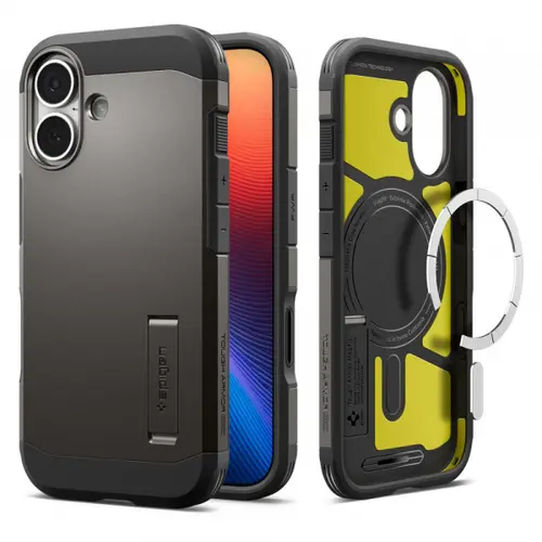 Husa MagSafe pentru Apple iPhone 17, Spigen, Tough Armor T, Gri