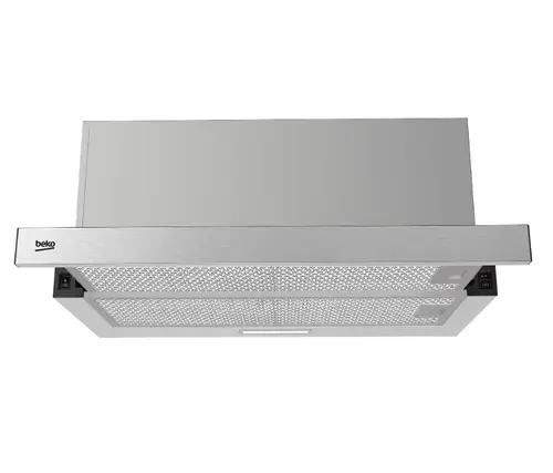 Hota incorporabila telescopica Beko HNT61520XH, 574 mc/h, Filtru metalic, Clasa A, 60 cm (Inox)