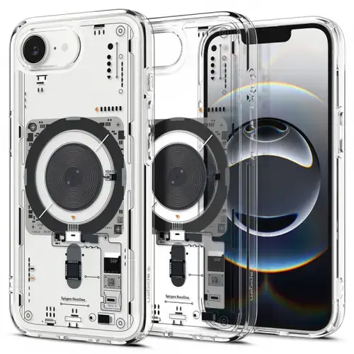 Husa MagSafe pentru Apple iPhone 16e, Spigen, Ultra Hybrid Neo One, Transparenta