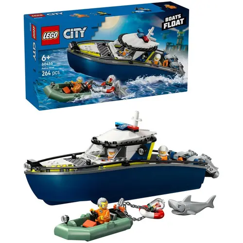 LEGO® City - Urmarire cu barca de politie 60456, 264 piese