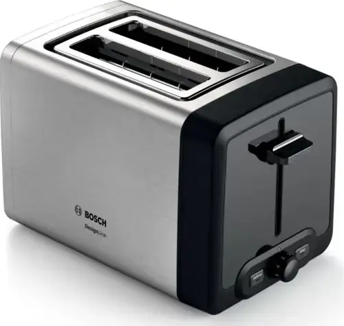 Prajitor paine Bosch DesignLine TAT4P420, 2 Felii, 970 W (Argintiu/Negru)