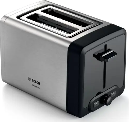 Prajitor paine Bosch DesignLine TAT4P420, 2 Felii, 970 W (Argintiu/Negru)
