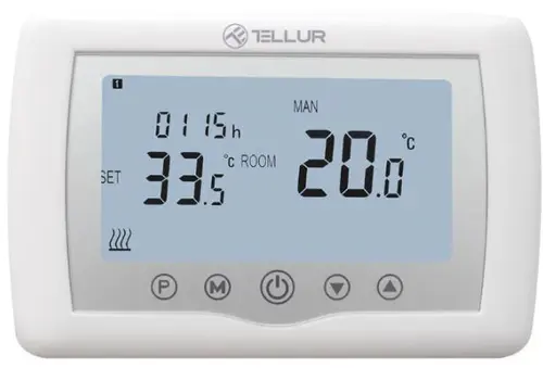 Termostat Smart Tellur WiFi, pentru centrala cu Gaz, Universal, Aplicatie (Alb)
